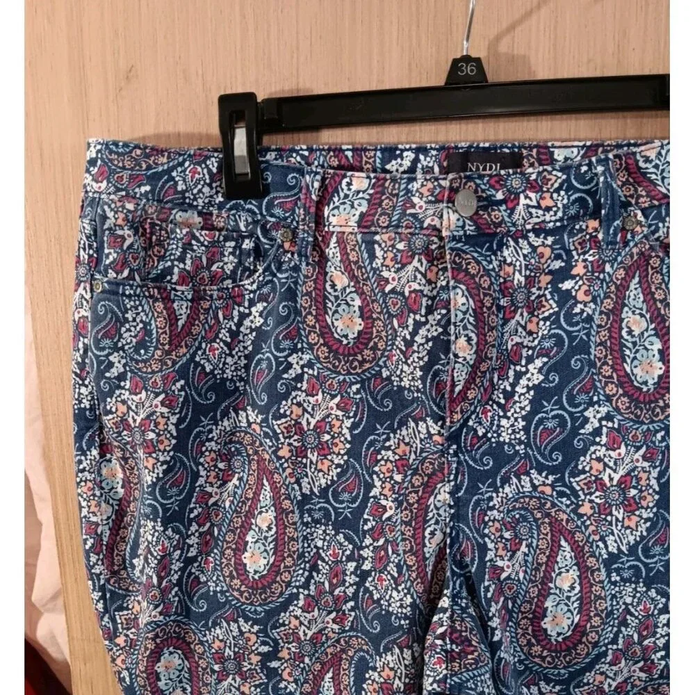 NYDJ Chico's (18) Womens Cotton Mykonos Paisley Flawless Contour Skinny Jeans - Picture 2 of 7